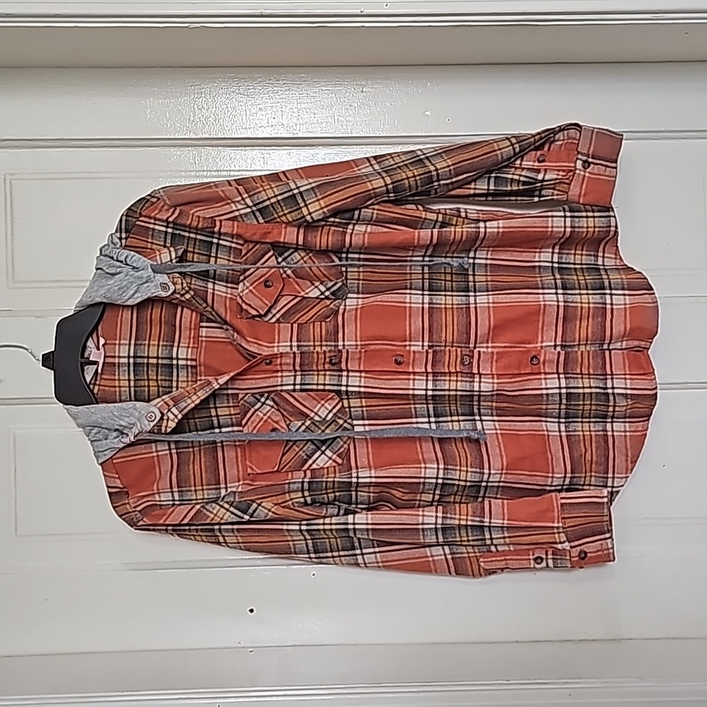 P.S. Love , size M , Hooded Flannel Top